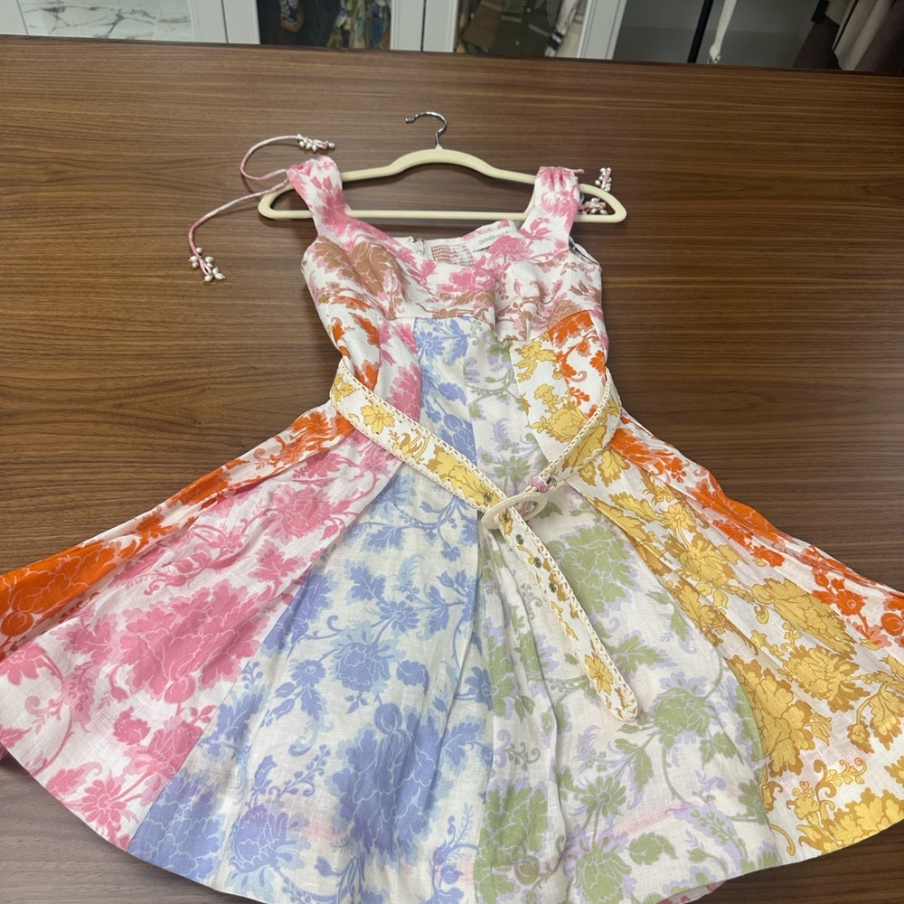 Zimmermann Spliced Tonal Floral Mini Dress